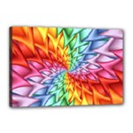 Psychedelic Rainbow Spiral Canvas 18  x 12  (Stretched)