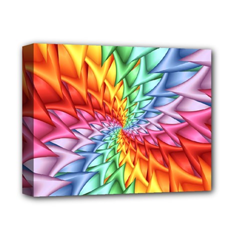 Psychedelic Rainbow Spiral Deluxe Canvas 14  x 11  (Stretched) from ArtsNow.com