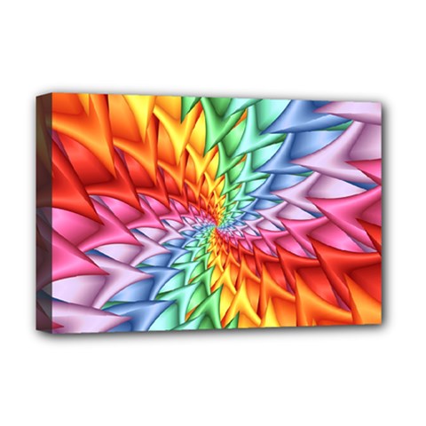 Psychedelic Rainbow Spiral Deluxe Canvas 18  x 12  (Stretched) from ArtsNow.com