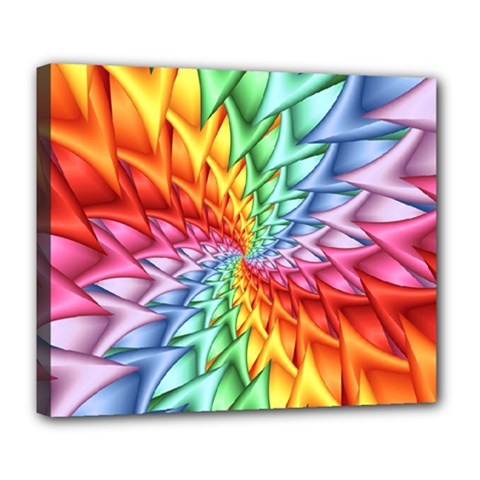 Psychedelic Rainbow Spiral Deluxe Canvas 24  x 20  (Stretched) from ArtsNow.com