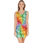 Psychedelic Rainbow Spiral Bodycon Dress