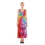 Psychedelic Rainbow Spiral Sleeveless Maxi Dress