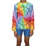 Psychedelic Rainbow Spiral Kid s Long Sleeve Swimwear