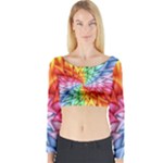 Psychedelic Rainbow Spiral Long Sleeve Crop Top (Tight Fit)