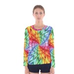 Psychedelic Rainbow Spiral Women s Long Sleeve Tee