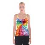 Psychedelic Rainbow Spiral Spaghetti Strap Top