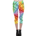 Psychedelic Rainbow Spiral Capri Leggings 