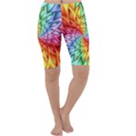 Psychedelic Rainbow Spiral Cropped Leggings 