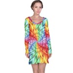 Psychedelic Rainbow Spiral Long Sleeve Nightdress