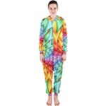 Psychedelic Rainbow Spiral Hooded Jumpsuit (Ladies)