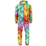 Psychedelic Rainbow Spiral Hooded Jumpsuit (Men)