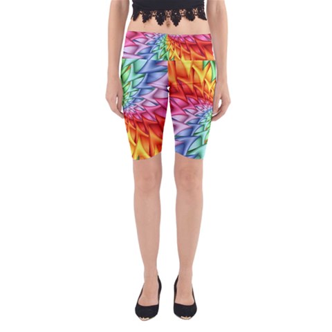 Psychedelic Rainbow Spiral Yoga Cropped Leggings from ArtsNow.com