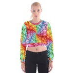 Psychedelic Rainbow Spiral Women s Cropped Sweatshirt