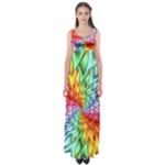 Psychedelic Rainbow Spiral Empire Waist Maxi Dress