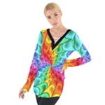 Psychedelic Rainbow Spiral Women s Tie Up Tee