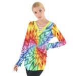 Psychedelic Rainbow Spiral Women s Tie Up Tee