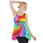 Psychedelic Rainbow Spiral Side Drop Tank Tunic