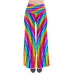 Psychedelic Rainbow Glitter Stripes  Women s Chic Palazzo Pants 