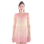 Pretty Pastel Pink and Yellow Polka Dot Stripes Scoop Neck Skater Dress