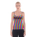 Psychedelic Rainbow Glitter Stripes Spaghetti Strap Top