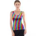 Psychedelic Rainbow Glitter Stripes Tank Top