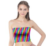 Psychedelic Rainbow Glitter Stripes Tube Top