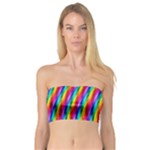 Psychedelic Rainbow Glitter Stripes Bandeau Top