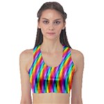 Psychedelic Rainbow Glitter Stripes Sports Bra