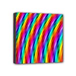 Psychedelic Rainbow Glitter Stripes Mini Canvas 4  x 4  (Stretched)