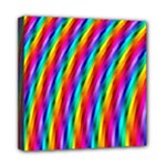 Psychedelic Rainbow Glitter Stripes Mini Canvas 8  x 8  (Stretched)