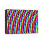 Psychedelic Rainbow Glitter Stripes Mini Canvas 7  x 5  (Stretched)