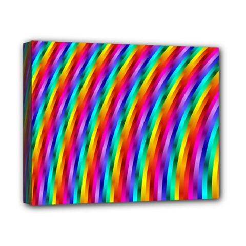 Psychedelic Rainbow Glitter Stripes Canvas 10  x 8  (Stretched) from ArtsNow.com