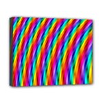 Psychedelic Rainbow Glitter Stripes Canvas 10  x 8  (Stretched)