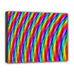 Psychedelic Rainbow Glitter Stripes Canvas 14  x 11  (Stretched)