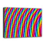 Psychedelic Rainbow Glitter Stripes Canvas 16  x 12  (Stretched)