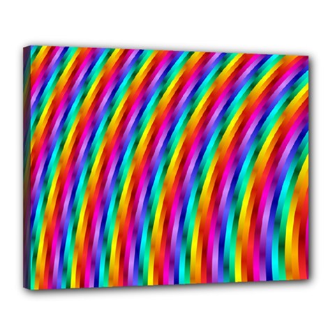 Psychedelic Rainbow Glitter Stripes Canvas 20  x 16  (Stretched) from ArtsNow.com