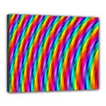 Psychedelic Rainbow Glitter Stripes Canvas 20  x 16  (Stretched)