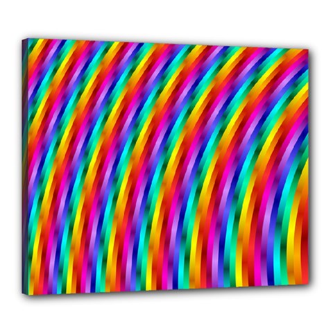 Psychedelic Rainbow Glitter Stripes Canvas 24  x 20  (Stretched) from ArtsNow.com