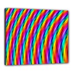 Psychedelic Rainbow Glitter Stripes Canvas 24  x 20  (Stretched)