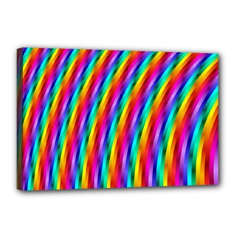 Psychedelic Rainbow Glitter Stripes Canvas 18  x 12  (Stretched) from ArtsNow.com