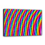 Psychedelic Rainbow Glitter Stripes Canvas 18  x 12  (Stretched)