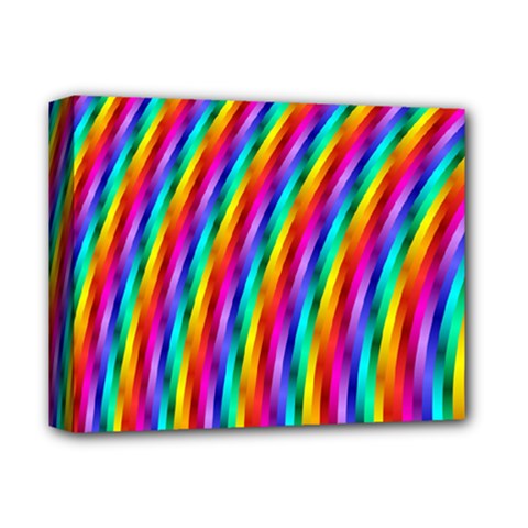 Psychedelic Rainbow Glitter Stripes Deluxe Canvas 14  x 11  (Stretched) from ArtsNow.com