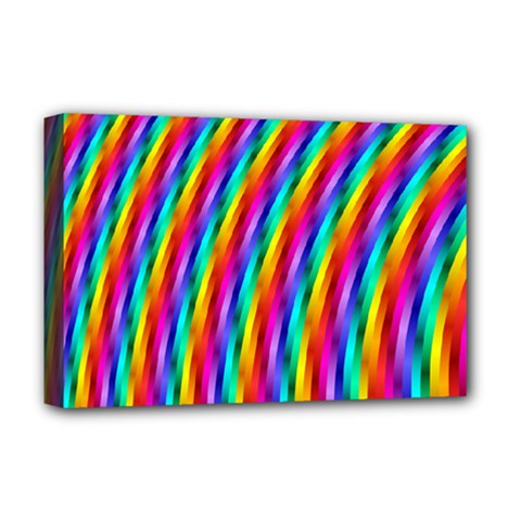 Psychedelic Rainbow Glitter Stripes Deluxe Canvas 18  x 12  (Stretched) from ArtsNow.com