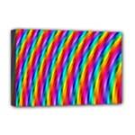 Psychedelic Rainbow Glitter Stripes Deluxe Canvas 18  x 12  (Stretched)