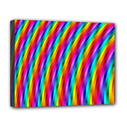 Psychedelic Rainbow Glitter Stripes Deluxe Canvas 20  x 16  (Stretched) from ArtsNow.com