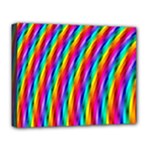 Psychedelic Rainbow Glitter Stripes Deluxe Canvas 20  x 16  (Stretched)