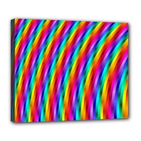 Psychedelic Rainbow Glitter Stripes Deluxe Canvas 24  x 20  (Stretched) from ArtsNow.com