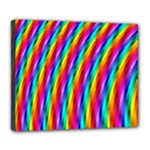 Psychedelic Rainbow Glitter Stripes Deluxe Canvas 24  x 20  (Stretched)