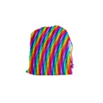 Psychedelic Rainbow Glitter Stripes Drawstring Pouch (Small)