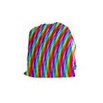 Psychedelic Rainbow Glitter Stripes Drawstring Pouch (Medium)